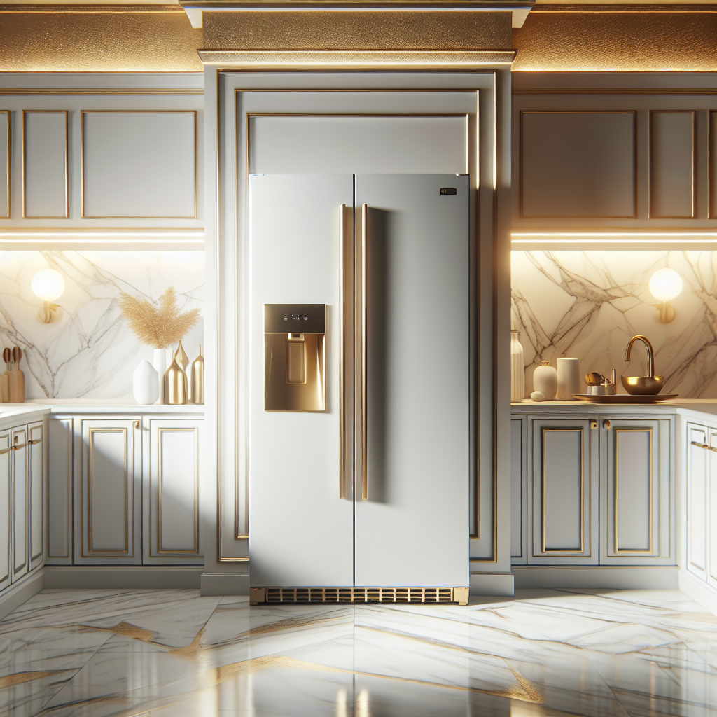 10 Stunning White Fridges with Gold Handles for a Luxurious Kitchen 10 Stunning White Fridges with Gold Handles for a Luxurious Kitchen