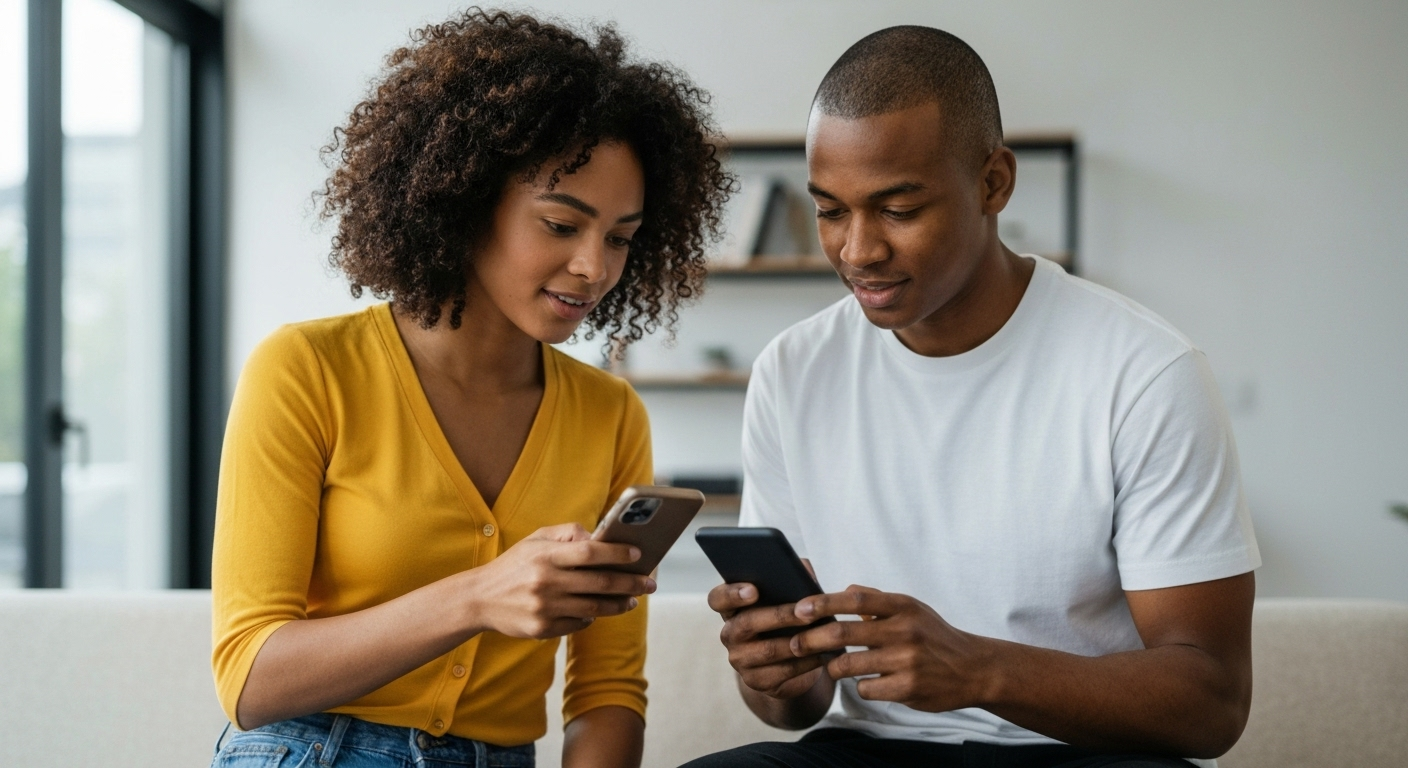 Comparing smartphone screens close-up